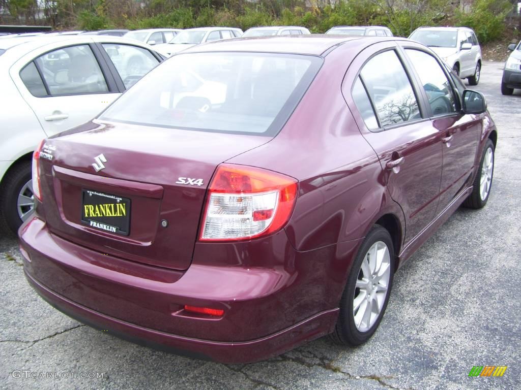2008 SX4 Sedan - Cherry Red Metallic / Black photo #4