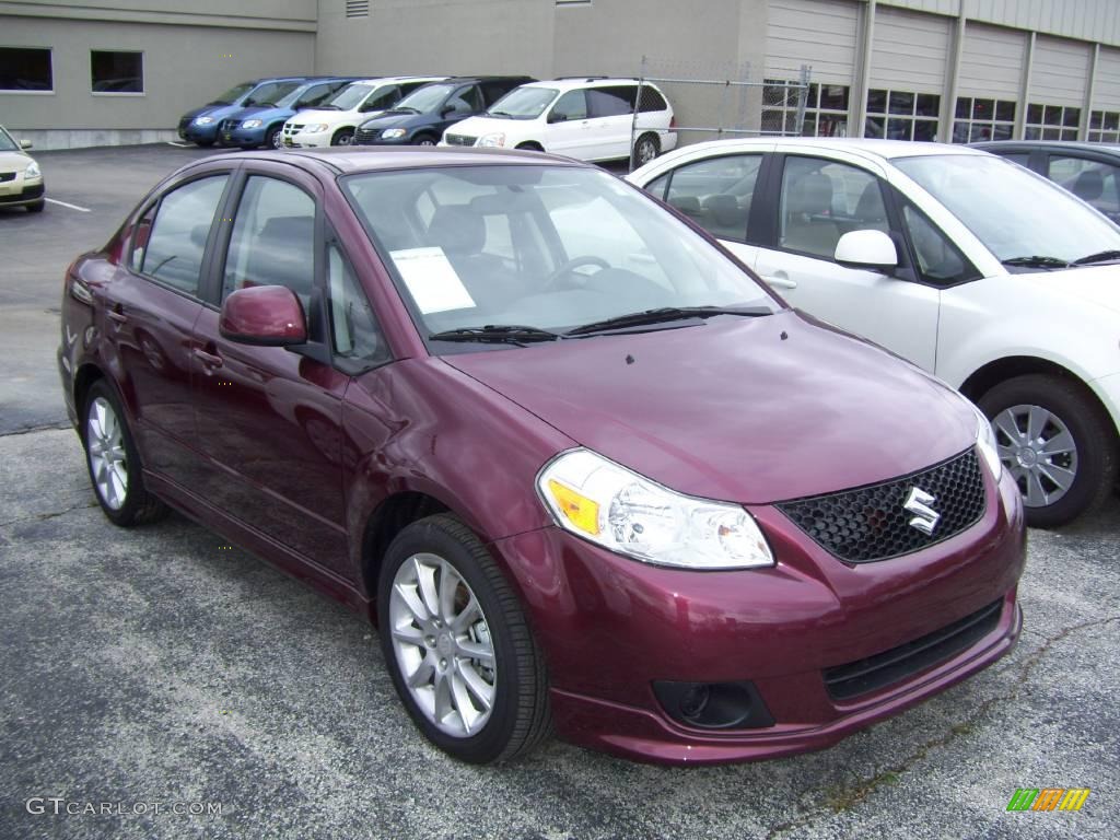 2008 SX4 Sedan - Cherry Red Metallic / Black photo #5