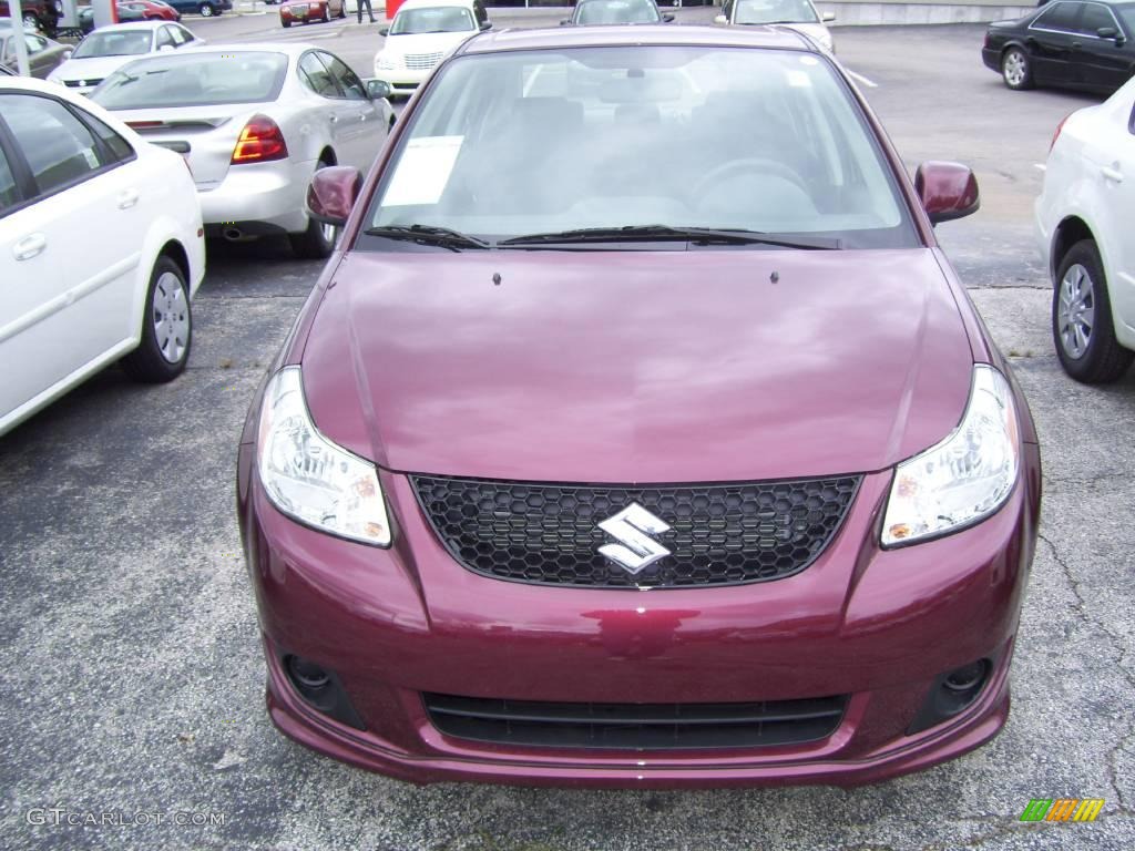 2008 SX4 Sedan - Cherry Red Metallic / Black photo #6