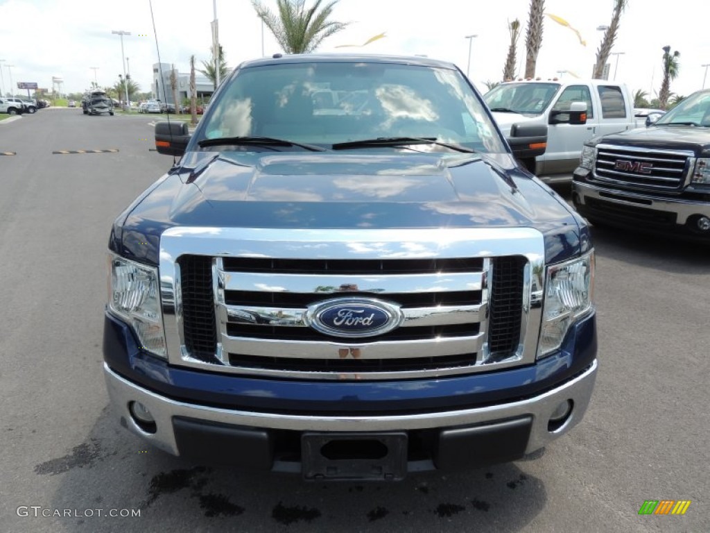 2010 F150 XLT SuperCrew - Dark Blue Pearl Metallic / Medium Stone photo #2