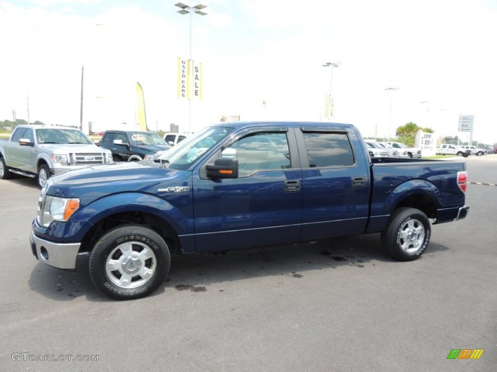 2010 F150 XLT SuperCrew - Dark Blue Pearl Metallic / Medium Stone photo #5