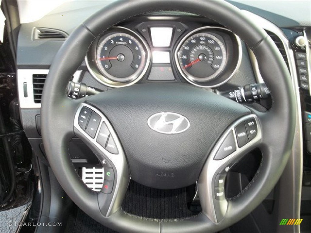 2013 Elantra GT - Black Noir Pearl / Black photo #21
