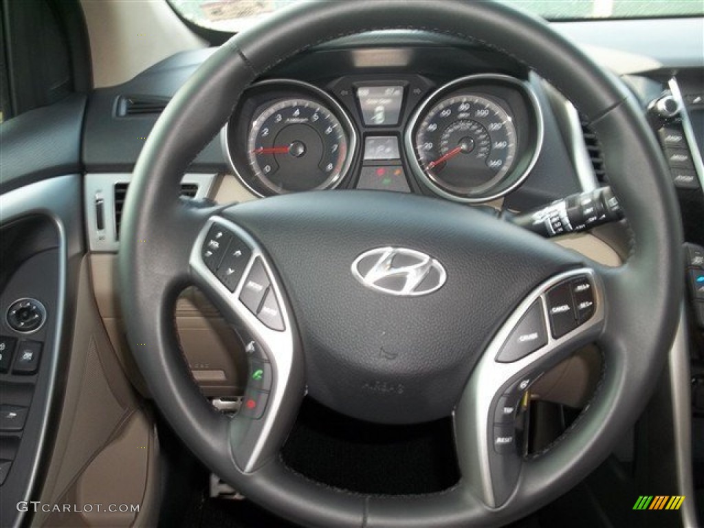 2013 Elantra GT - Black Noir Pearl / Beige photo #12