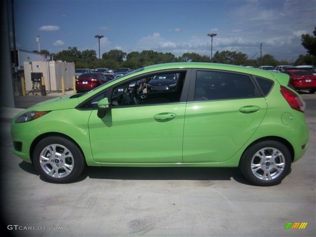 2014 Fiesta SE Hatchback - Green Envy / Medium Light Stone photo #2