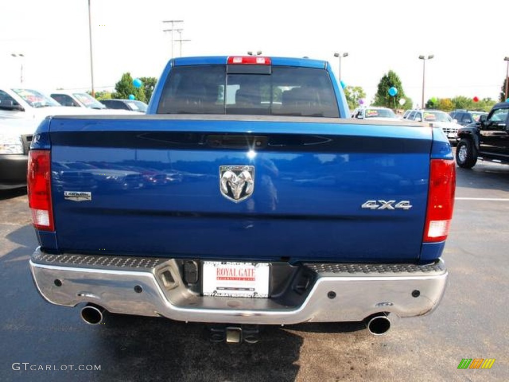 2010 Ram 1500 Laramie Crew Cab 4x4 - Deep Water Blue Pearl / Dark Slate Gray photo #5