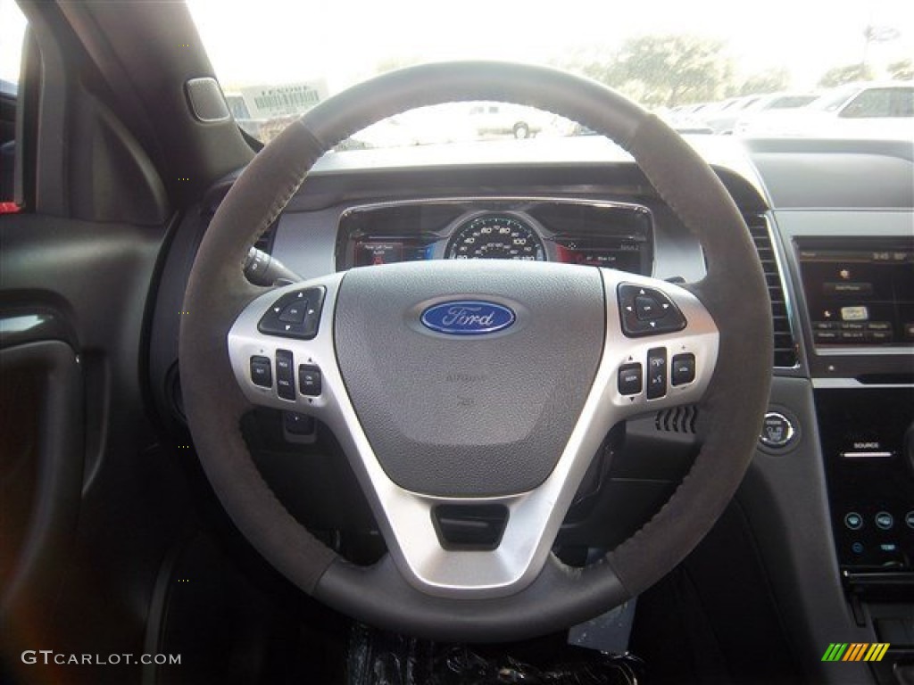 2014 Ford Taurus SHO AWD Charcoal Black Steering Wheel Photo #84729139