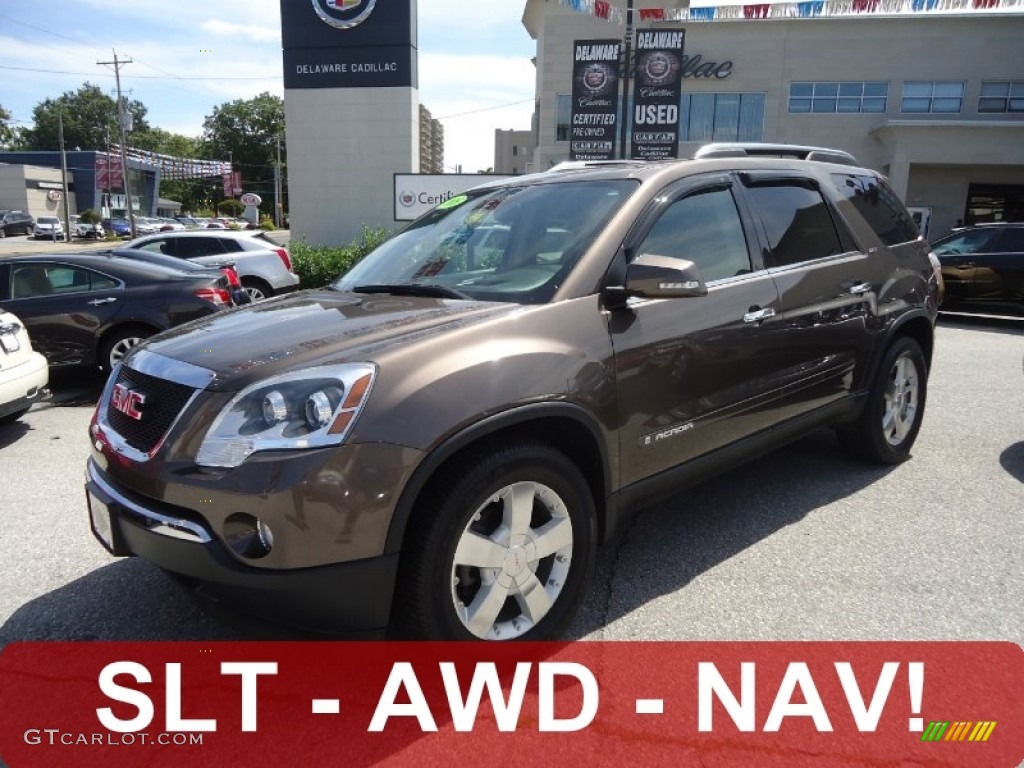 2008 Acadia SLT AWD - Medium Brown Metallic / Ebony photo #1