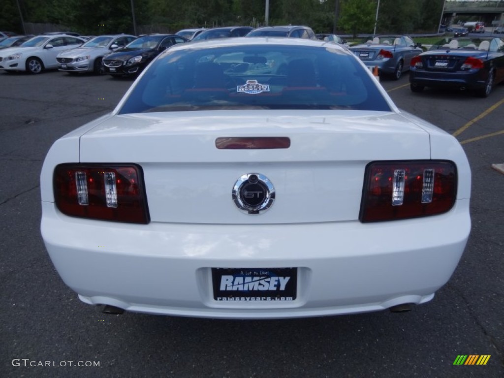 2005 Mustang GT Premium Coupe - Performance White / Red Leather photo #4