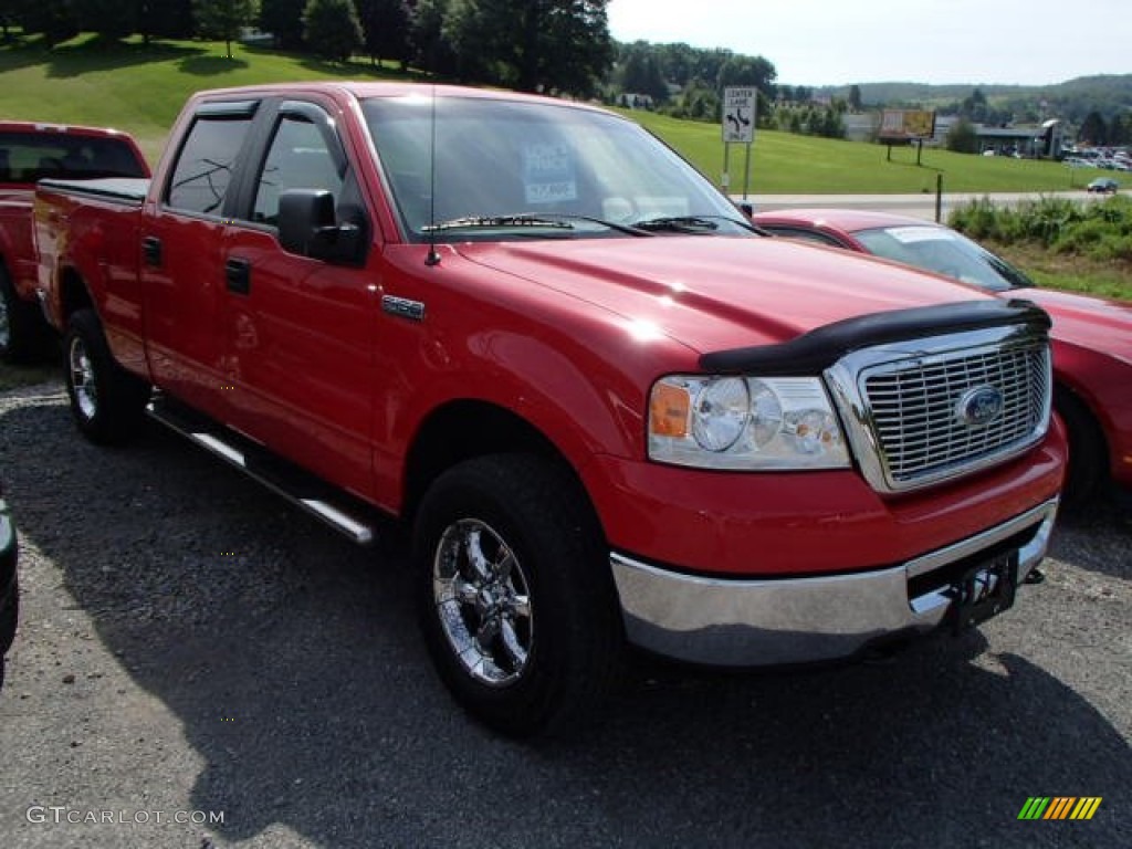 2007 F150 XLT SuperCrew 4x4 - Bright Red / Medium Flint photo #1