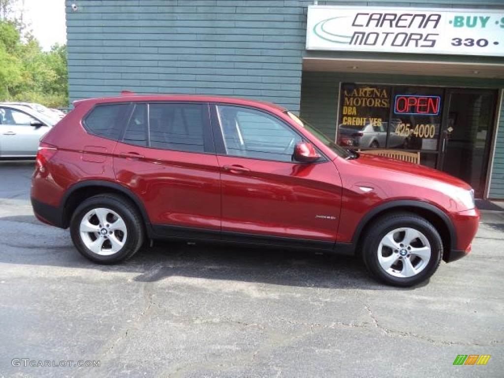 2011 X3 xDrive 28i - Vermillion Red Metallic / Black photo #5