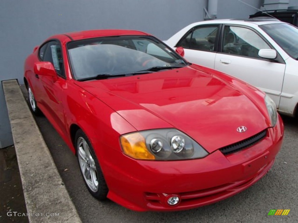 2004 Tiburon GT - Rally Red / Black photo #1