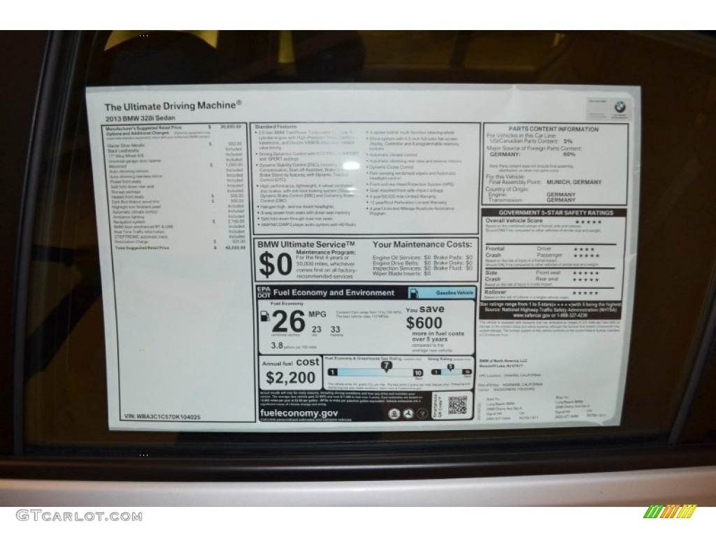 2013 3 Series 328i Sedan - Glacier Silver Metallic / Black photo #5
