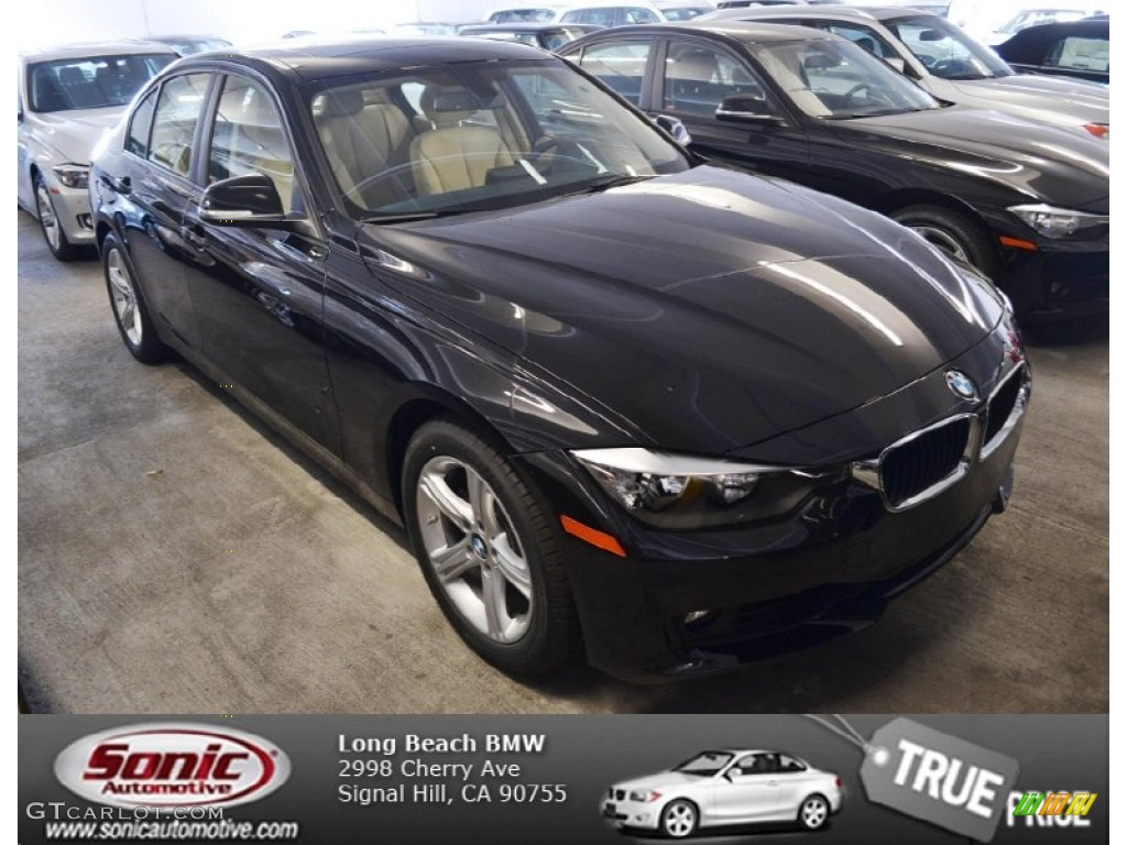 2013 3 Series 328i Sedan - Black Sapphire Metallic / Venetian Beige photo #1