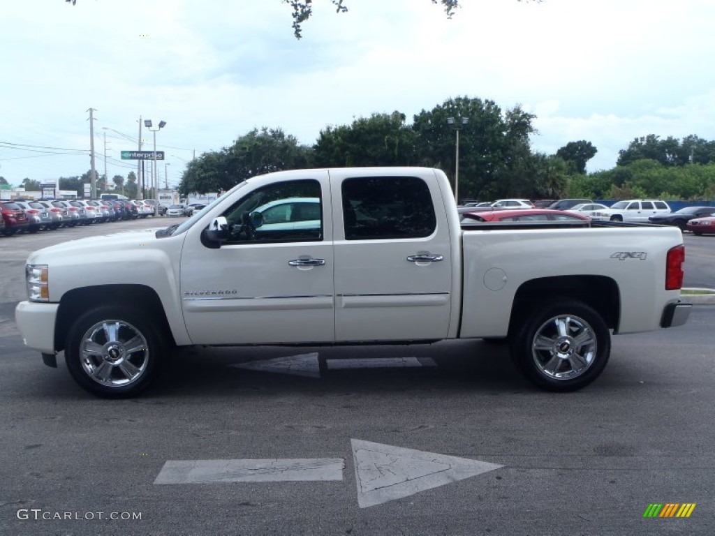 2013 Silverado 1500 LTZ Crew Cab 4x4 - White Diamond Tricoat / Light Cashmere/Dark Cashmere photo #3