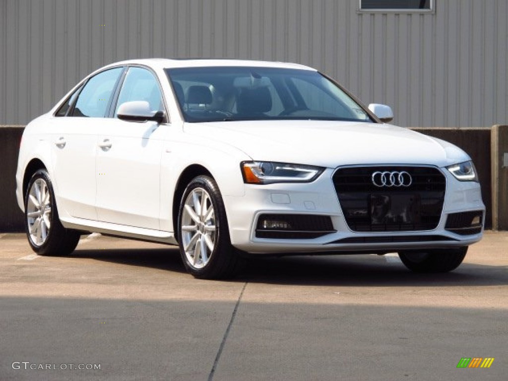 2014 A4 2.0T Sedan - Glacier White Metallic / Black photo #1