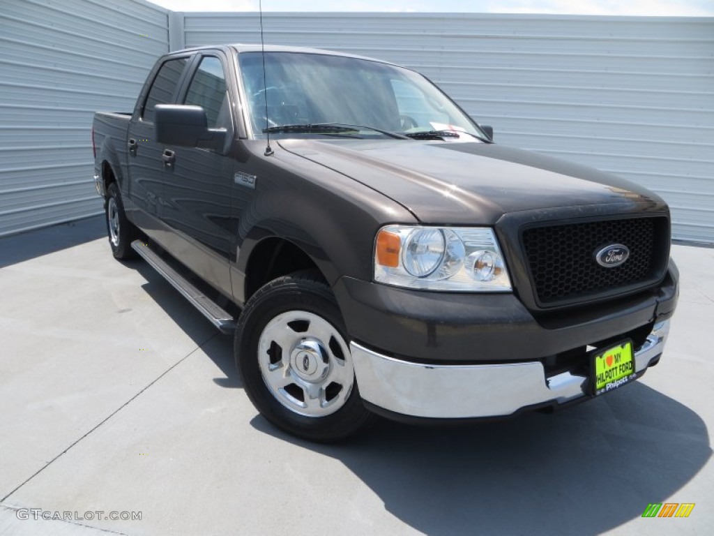 2005 F150 XLT SuperCrew - Dark Stone Metallic / Tan photo #2