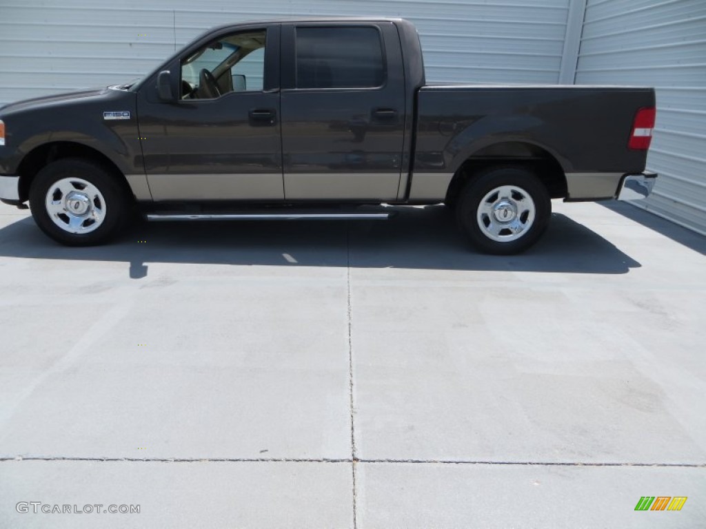2005 F150 XLT SuperCrew - Dark Stone Metallic / Tan photo #6