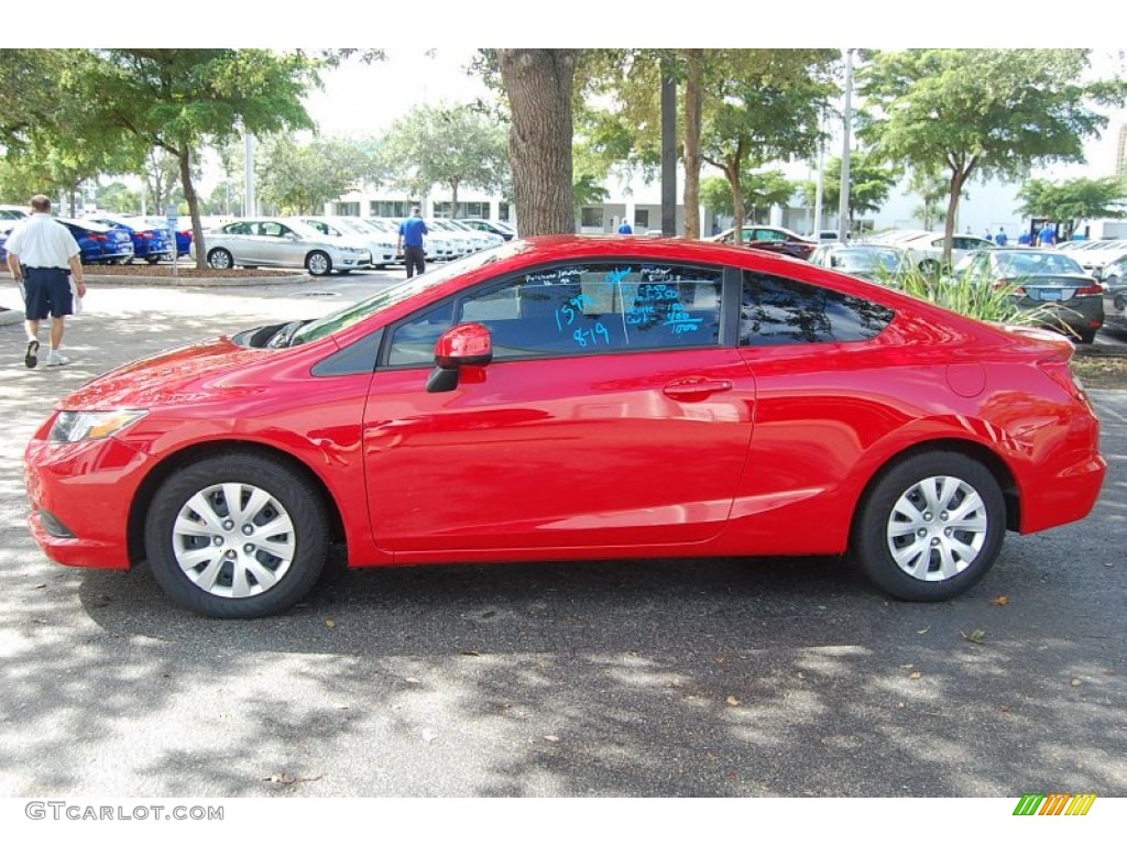 2012 Civic LX Coupe - Rallye Red / Gray photo #5