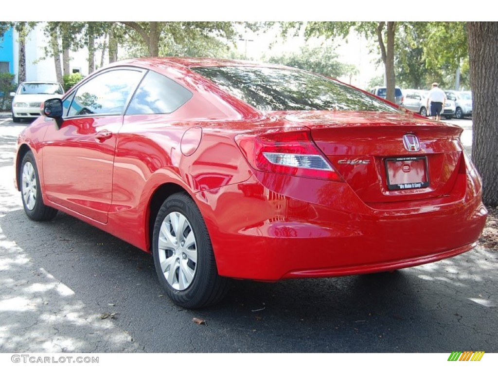 2012 Civic LX Coupe - Rallye Red / Gray photo #7