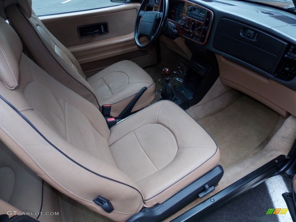 Ivory/Black Piping Interior 1994 Saab 900 Turbo Convertible Photo #84749762