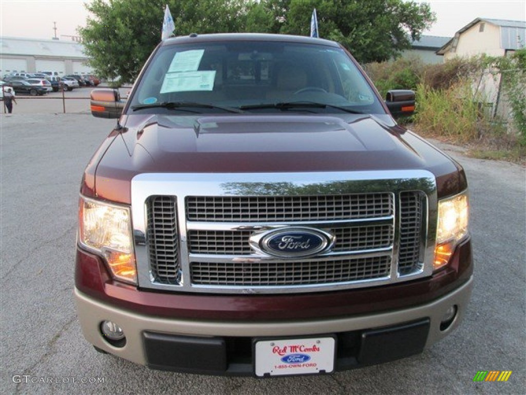 2010 F150 Lariat SuperCrew - Royal Red Metallic / Tan photo #2