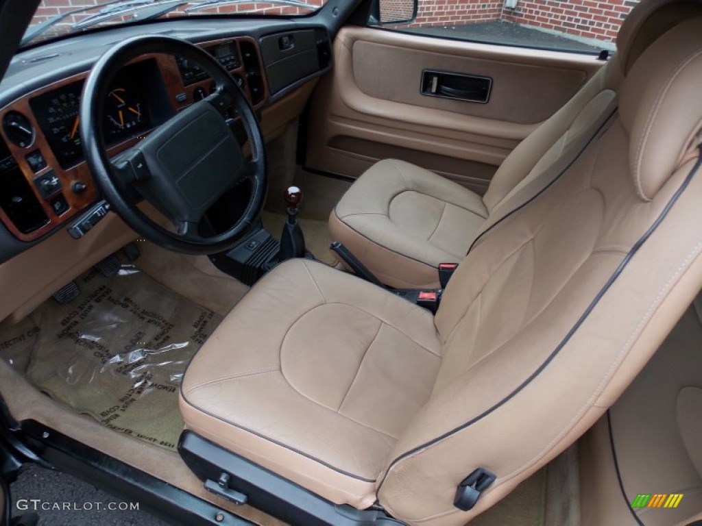 Ivory/Black Piping Interior 1994 Saab 900 Turbo Convertible Photo #84749810