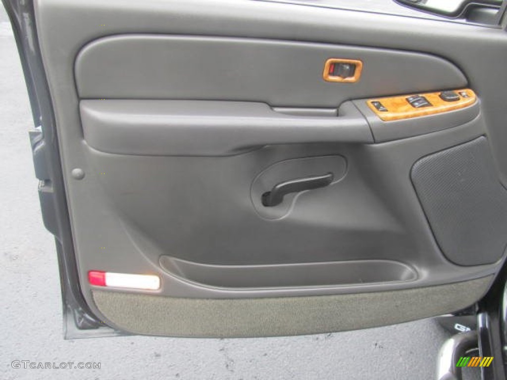 2005 GMC Sierra 1500 SLE Crew Cab 4x4 Dark Pewter Door Panel Photo #84752360