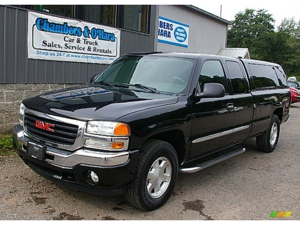 2006 Sierra 1500 SLT Extended Cab 4x4 - Onyx Black / Dark Pewter photo #1