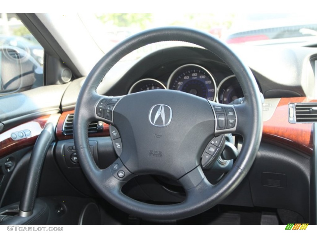 2007 Acura RL 3.5 AWD Sedan Ebony Steering Wheel Photo #84759827