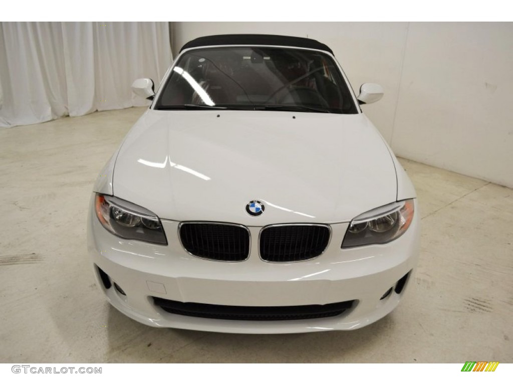 2013 1 Series 128i Convertible - Alpine White / Coral Red photo #5