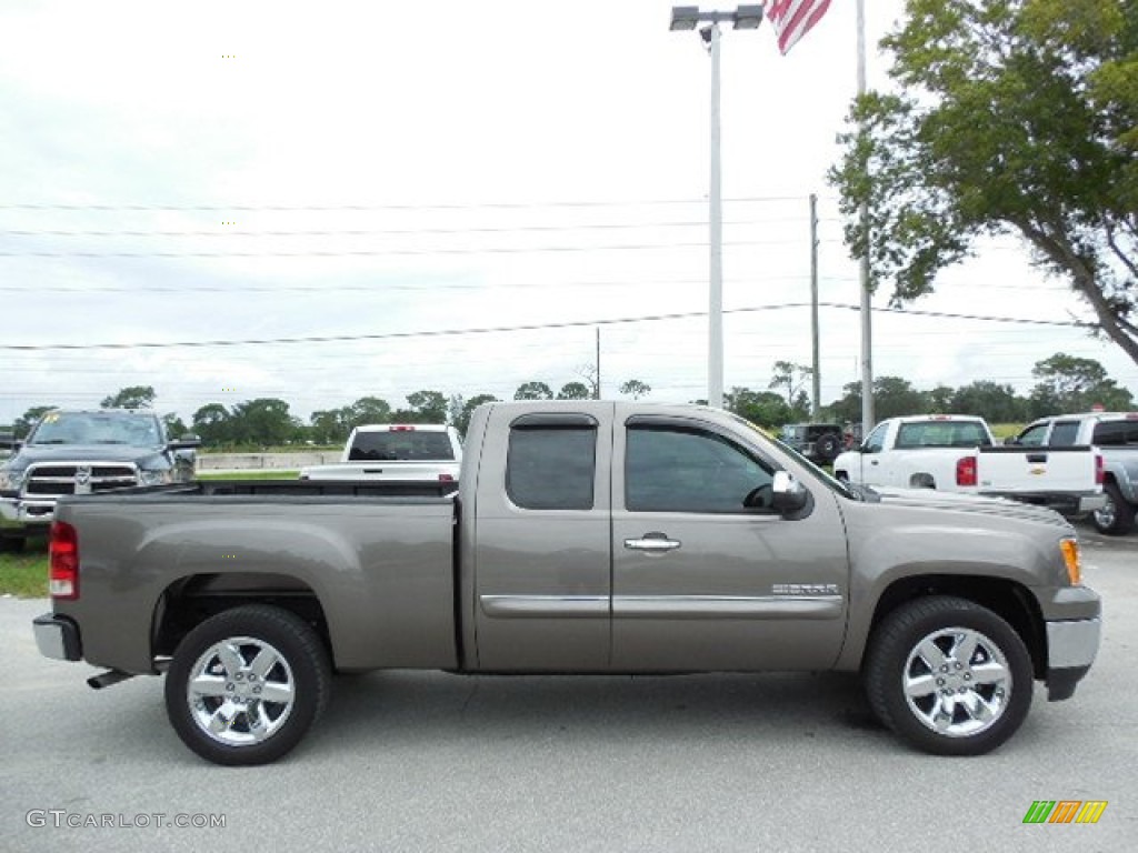 2012 Sierra 1500 SLE Extended Cab - Mocha Steel Metallic / Ebony photo #9