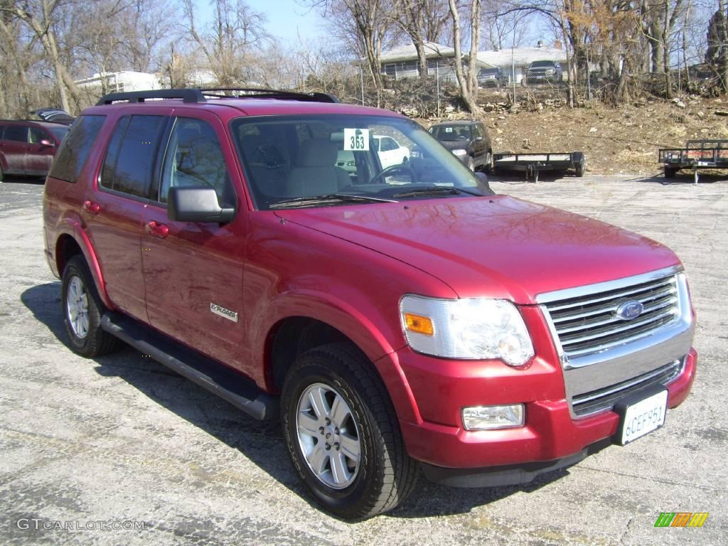 2008 Explorer XLT 4x4 - Redfire Metallic / Camel photo #7