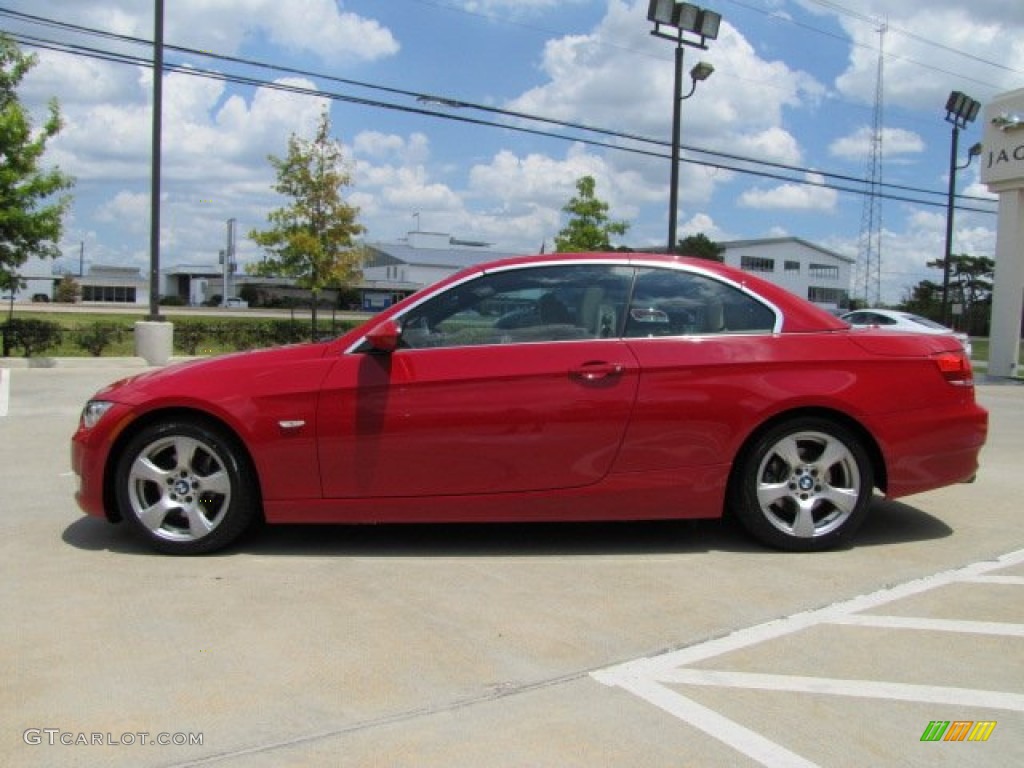 2009 3 Series 328i Convertible - Crimson Red / Cream Beige Dakota Leather photo #7