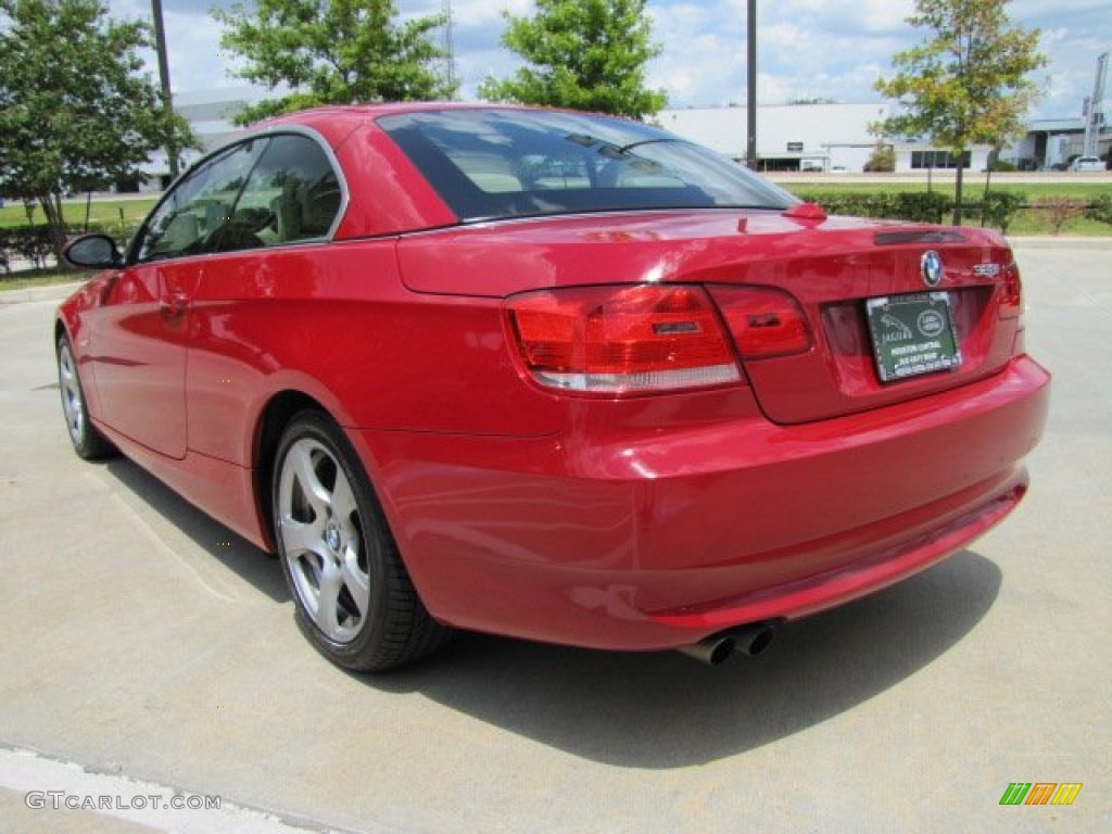 2009 3 Series 328i Convertible - Crimson Red / Cream Beige Dakota Leather photo #8