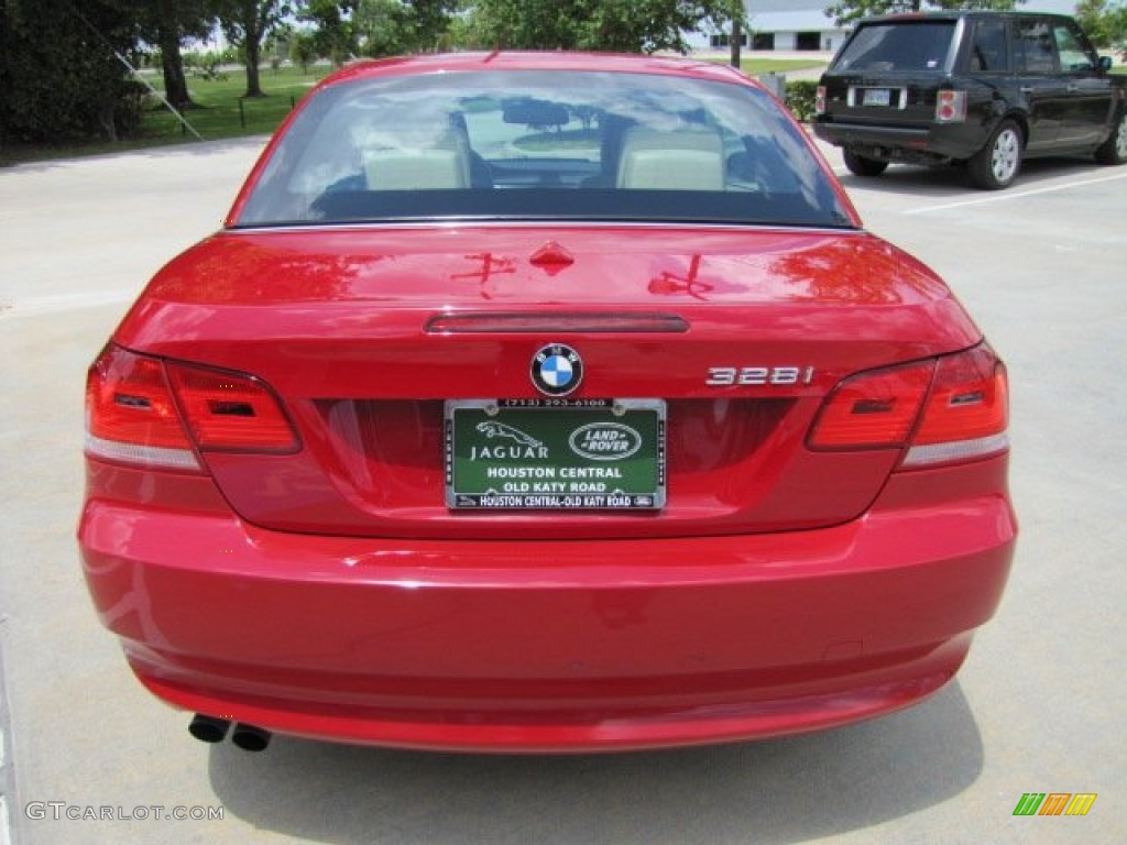 2009 3 Series 328i Convertible - Crimson Red / Cream Beige Dakota Leather photo #9