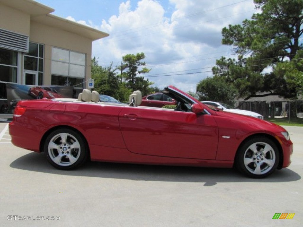 2009 3 Series 328i Convertible - Crimson Red / Cream Beige Dakota Leather photo #12