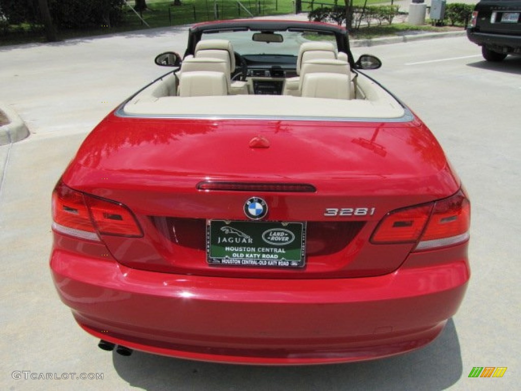 2009 3 Series 328i Convertible - Crimson Red / Cream Beige Dakota Leather photo #14