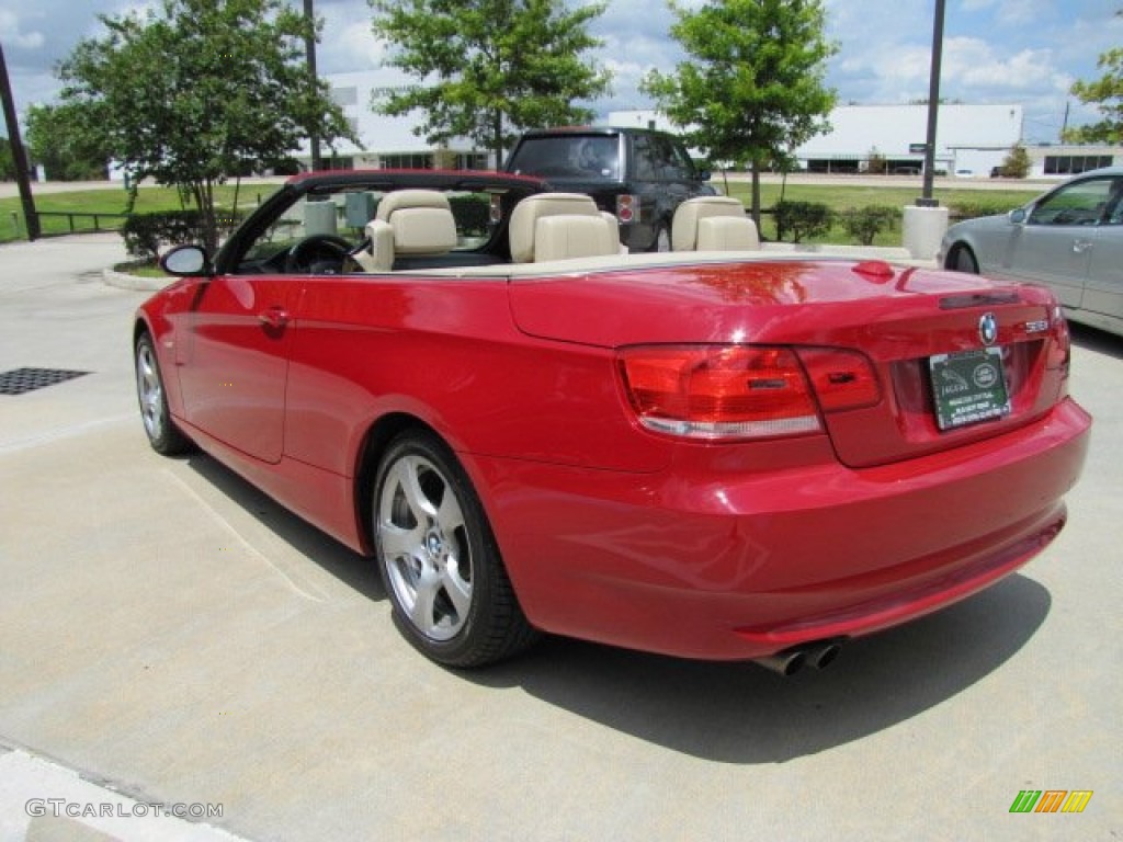 2009 3 Series 328i Convertible - Crimson Red / Cream Beige Dakota Leather photo #15