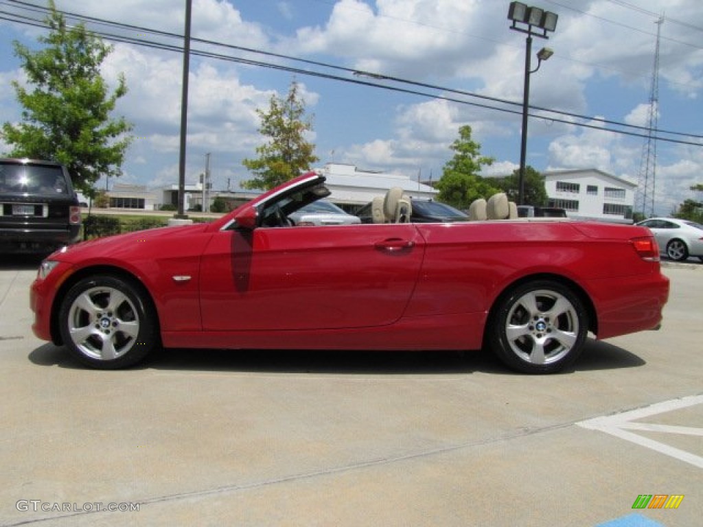 2009 3 Series 328i Convertible - Crimson Red / Cream Beige Dakota Leather photo #16