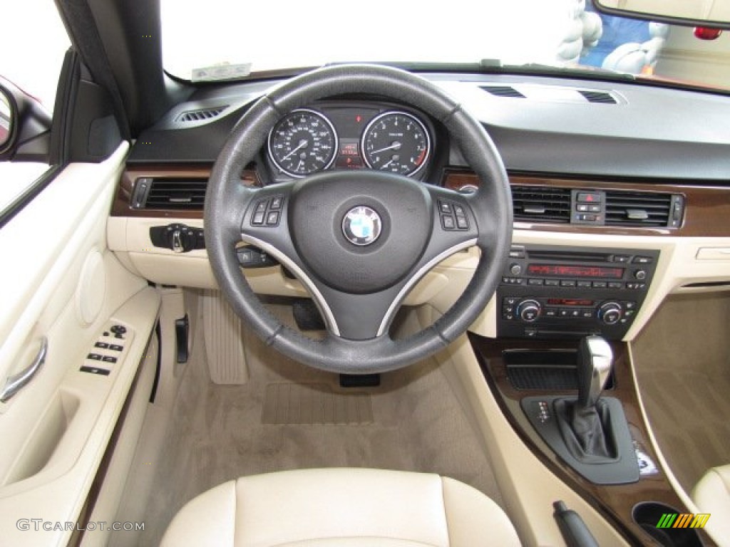 2009 BMW 3 Series 328i Convertible Cream Beige Dakota Leather Dashboard Photo #84769508