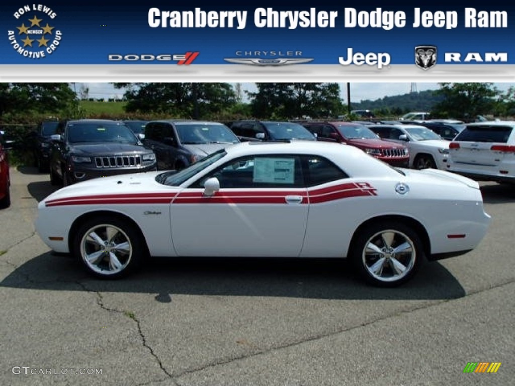 2014 Challenger R/T Classic - Bright White / Dark Slate Gray/Radar Red photo #1