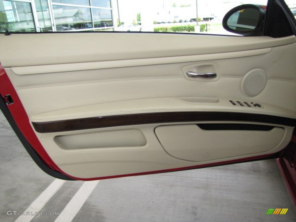 2009 BMW 3 Series 328i Convertible Cream Beige Dakota Leather Door Panel Photo #84770141