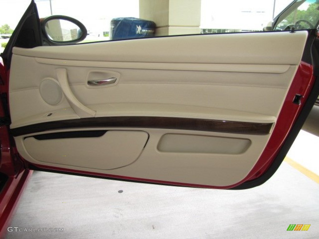 2009 BMW 3 Series 328i Convertible Cream Beige Dakota Leather Door Panel Photo #84770183