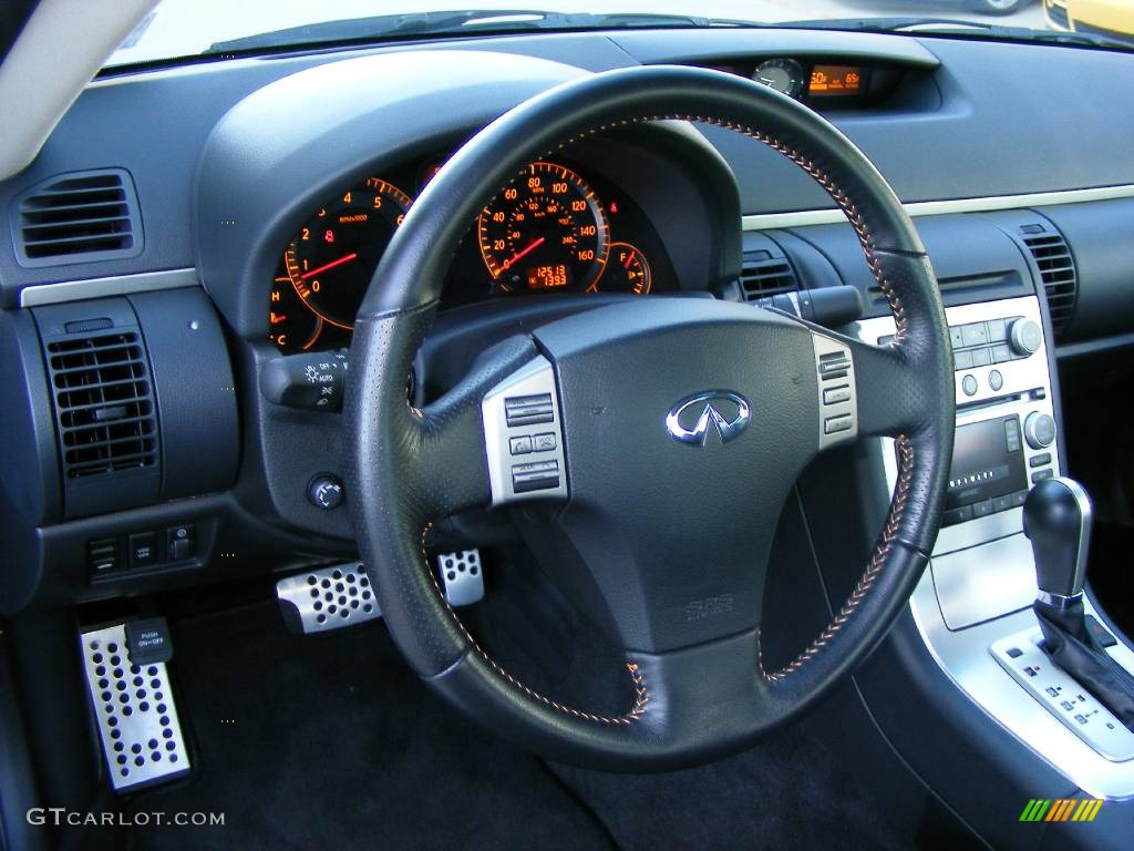 2007 Infiniti G 35 Coupe Graphite Black Steering Wheel Photo #847713