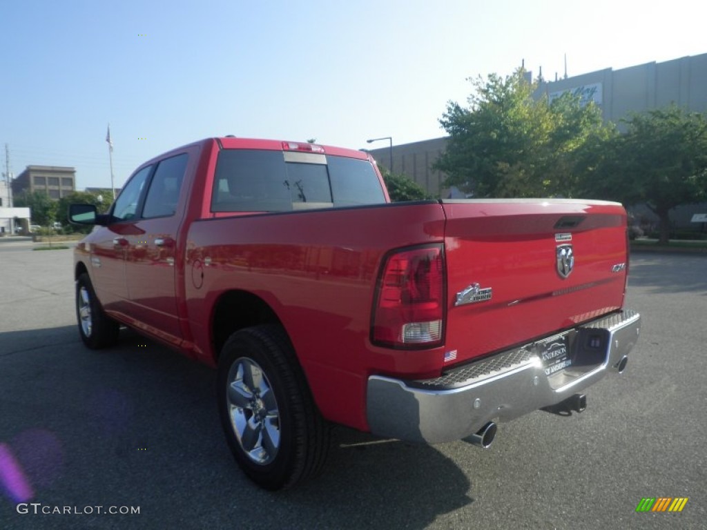 2014 1500 Big Horn Crew Cab 4x4 - Flame Red / Black/Diesel Gray photo #3