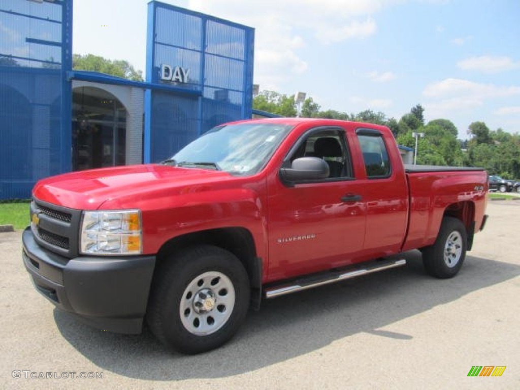 2012 Silverado 1500 Work Truck Extended Cab 4x4 - Victory Red / Dark Titanium photo #1