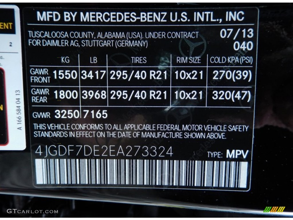 2014 GL Color Code 040 for Black Photo #84785774