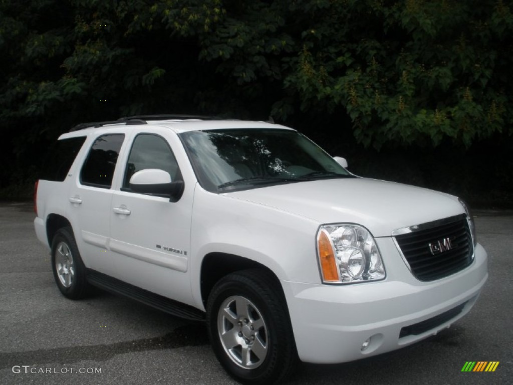 2009 Yukon SLT - Summit White / Light Tan photo #1