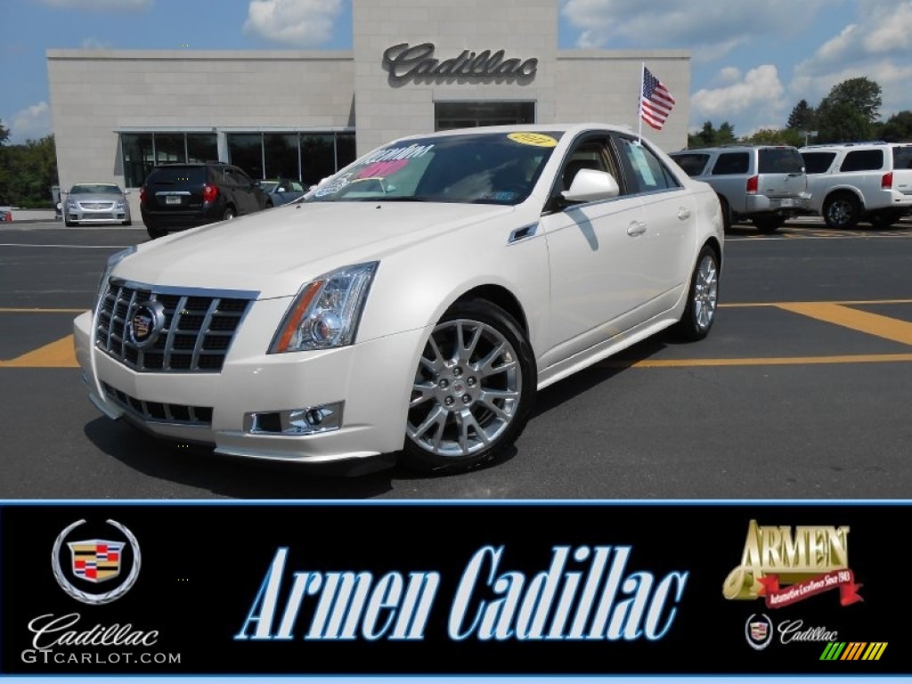 2012 CTS 4 3.6 AWD Sedan - White Diamond Tricoat / Cashmere/Cocoa photo #1