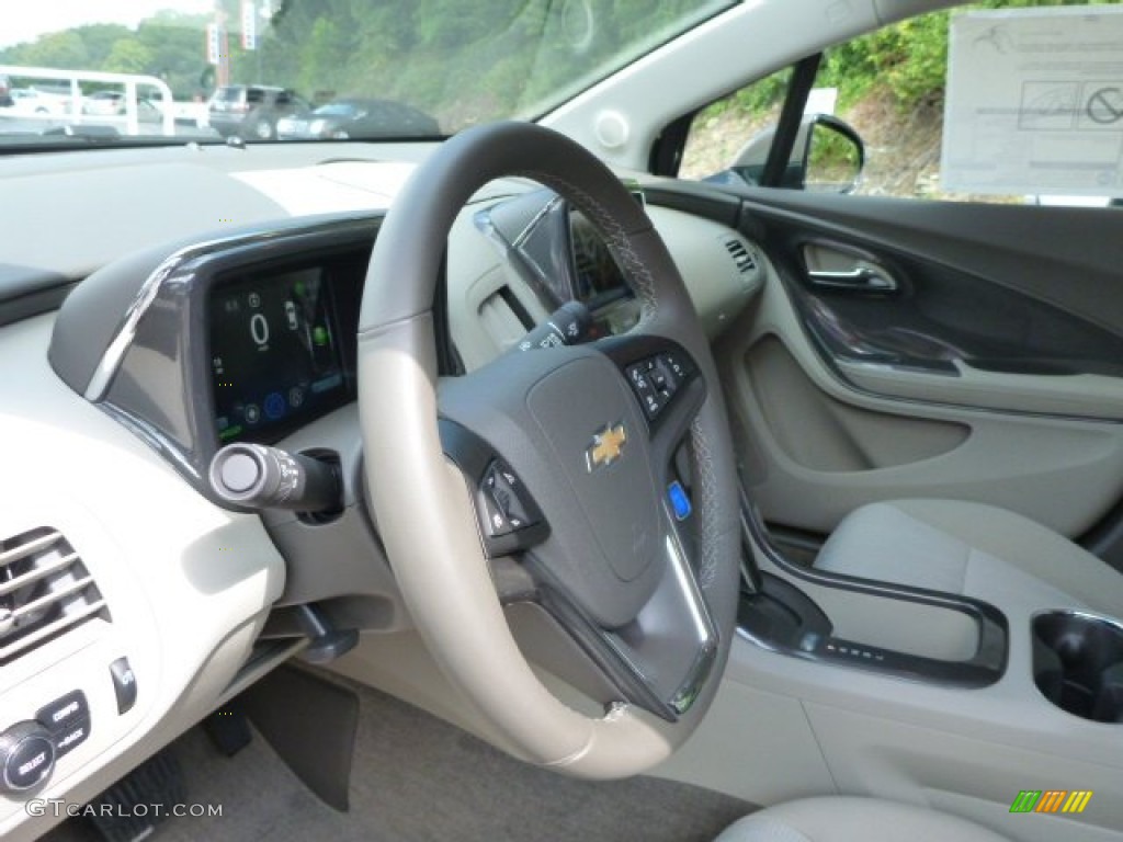 2014 Chevrolet Volt Standard Volt Model Pebble Beige/Dark Accents Steering Wheel Photo #84796391